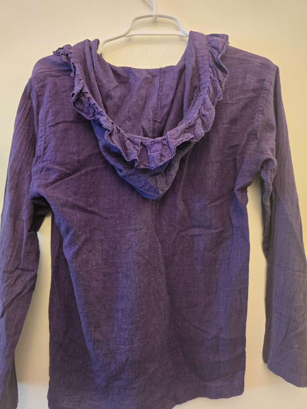 Purple Embroidered Peace Sign Hooded Top - Picture 2 of 3